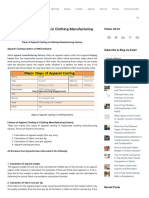 Steps of Apparel Costing in Clothing Manufacturing Factory