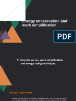 Energy Conservation and Work Simplification: By, Thuvaragabalan .S BOT - Final Year