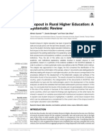 Dropout in Rural Higher Education A Systematic Review