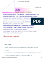 Cálculos Interessantes - Lotofacil Paulo48