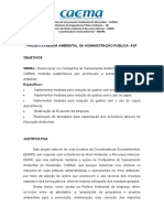 PROJETO AGENDA AMBIENTAL DA ADMINISTRAÇÃO PÚBLICA - Esboço