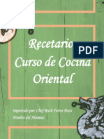 Recetario de Curso de Cocina Oriental