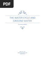 The Water Cycle and Groundwater