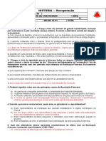 Prova 8° Ano - Revolução Francesa