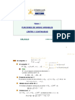 Funciones de Varias Variables. Limites y Continuidad