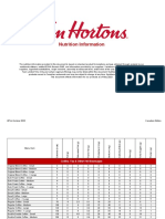 Tim Hortons Nutrition Guide - May 2023