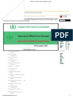 PPSC Past Paper of Agriculture Officer - Farm Manager (BS-17) 2020