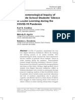 A Phenomenological Inquiry of Graduate School Students' Silence in Online Learning During The COVID-19 Pandemic