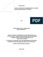 Effect of Operating Cash Flow On Share Price of Listed Consumer Goods Firm in Nigeria