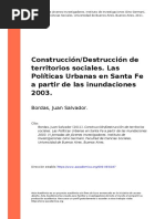 Bordas, Juan Salvador (2011) - ConstrucciónDestrucción de Territorios Sociales. Las Políticas Urbanas en Santa Fe A Partir de Las Inun (... )