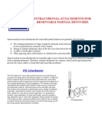 Intracoronal Attachments For Removable Partial Dentures