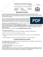 Historia de Honduras Decimo Grado Primer Parcial Segundo Semestre