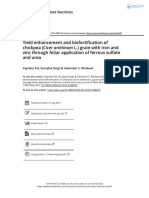 Yield Enhancement and Biofortification of Chickpea Cicer Arietinum L Grain With Iron and Zinc Through Foliar Application of Ferrous Sulfate and Urea