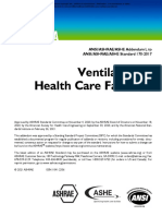 Ventilation of Health Care Facilities: ANSI/ASHRAE/ASHE Addendum L To ANSI/ASHRAE/ASHE Standard 170-2017