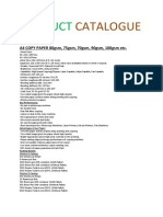 Product Catalogue For Copy Paper