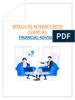 Financial Advisor Speech