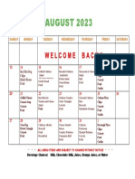 August Menu 2023