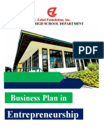 Business Plan in Entrepreneurship