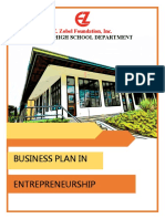 Business Plan in Entrepreneurship