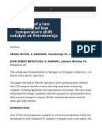 Impact of A Low Methanol Low Temperature Shift Catalyst at Petrokemija - AmmoniaKnowHow