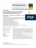 Neurología Argentina: Valores Normativos para El Test Del Hotel en Adultos Jóvenes de Buenos Aires