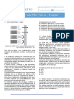 Questões Membrana Plasmática - Função