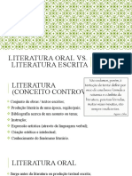 Literatura Oral Vs Literatura Escrita