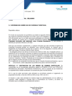 Circular Informacion Sobre Uso de Viviendas Turisticas.