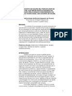 O Conceito de Equipe Multidisciplinar de Saúde, Sua Importância e Esferas de Atuação Relacionado Com Inserção Da Terapia Ocupacional Nas Equipes de Saúde