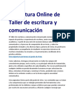 Asignatura Online de Taller de Escritura y Comunicación