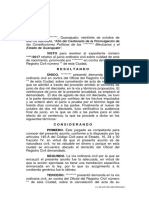 Modelo de Demanda de Nulidad y Cancelacion de Acta de Nacimiento