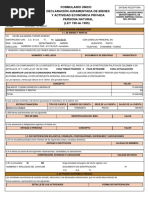 Formulario Único Declaración Juramentada de Bienes Y Actividad Económica Privada Persona Natural (LEY 190 de 1995)