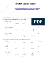 Beginning Algebra 9th Edition Baratto Test Bank 1