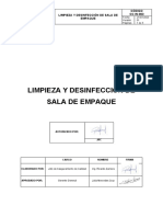 CC-IN-003 Limpieza y Desinfección de Sala de Empaque