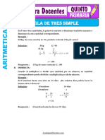 Ejemplos de Regla de Tres Simple para Quinto de Primaria cLASIFICADO