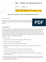 Entrega Da Avaliação - Trabalho Da Disciplina (AVA 2) Teoria Da Contabilidade