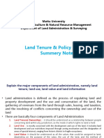 Land Tenure Summery