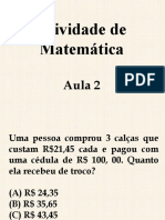 Atividade de Matemática Aula 2