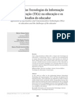 APLICAÇÃO DAS TECNOLOGIAS DA INFORMAÇÃO E COMUNICAÇÃO (TICs) NA EDUCAÇÃO E OS DESAFIOS DO EDUCADOR