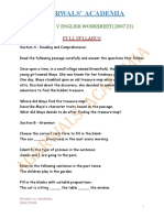 Icse Class 5 English Language Worksheet