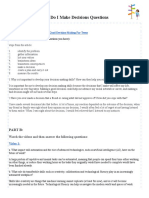 GLC2OE, Portfolio #6 - How Do I Make Decisions Questions