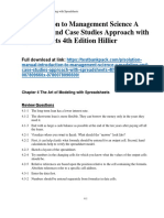 Introduction To Management Science A Modeling and Case Studies Approach With Spreadsheets 4th Edition Hillier Solutions Manual 1