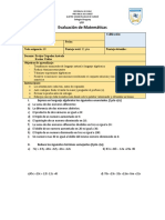 Prueba 6° Algebra