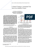 A Journey From Manual Testing To Automated Test Generation in An Industry Project