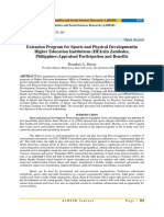 Extension Program For Sports and Physical Developmentin Higher Education Institutions (HEIs) in Zambales, Philippines:Appraised Participation and Benefits