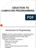 Lecture 1 Introduction To Programming