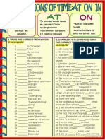 Time Prepositions at On in With Key