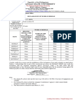 Declaration of Work Schedule