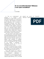 Da Redistribuição Ao Reconhecimento