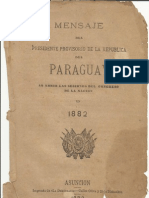 Mensaje Bernardino Caballero 1882 - República Del Paraguay - PortalGuarani